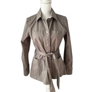 Banana Republic Gray Lightweight Belted Jacket Size Small